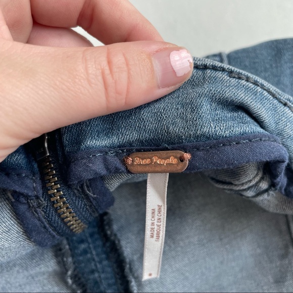 Free People Modern Femme Mini Skirt Jean Denim - Picture 6 of 8